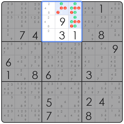 sudoku with auto candidate mode